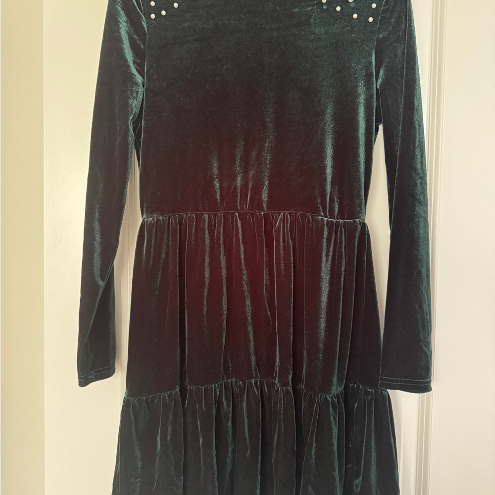 Elegant Green Velvet Dress